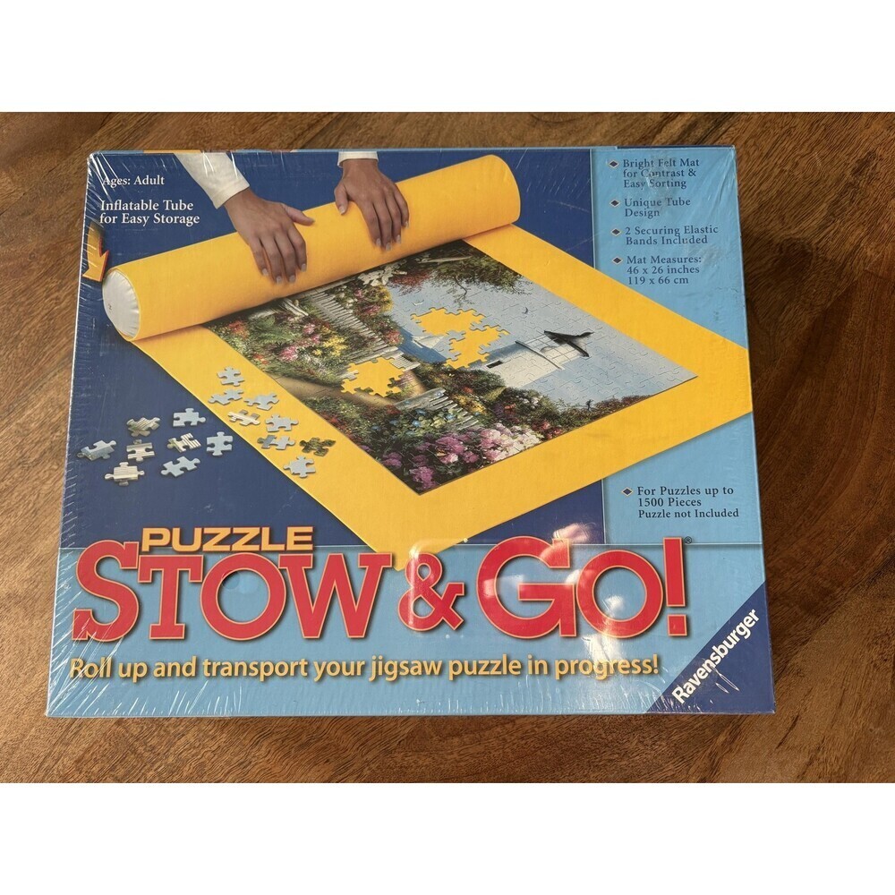 Ravensburger Puzzle Stow & Go Jigsaw Mat Inflatable Tube Yellow 1500 Pc New